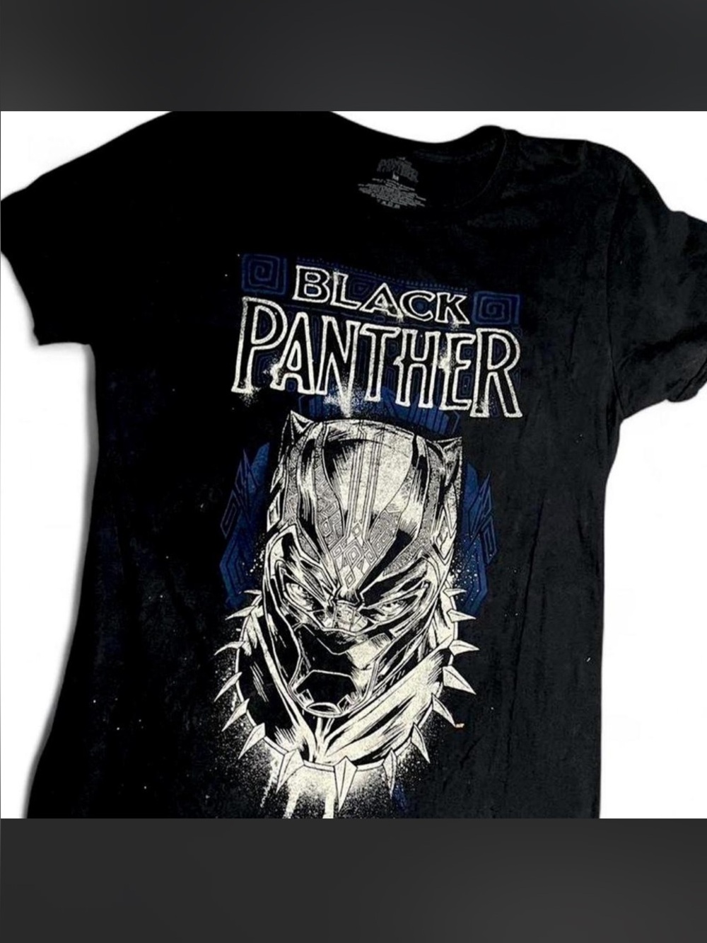 Marvel Black Panther Short Sleeve Tee in Black, White & Blue